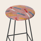 Colorful Ski Illustration and Pattern no 2 Stool Gallery Image 2