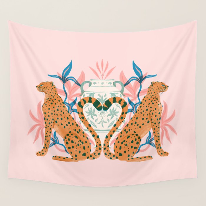Cheetah Symmetry Wall Tapestry Gallery Image 4