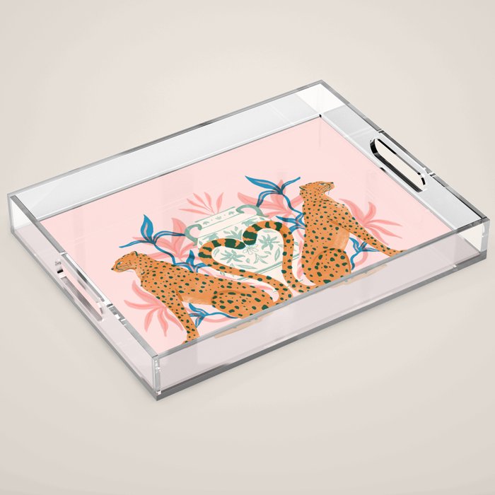 Cheetah Symmetry Acrylic Tray Gallery Image 1