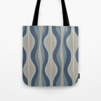 Mid Century Modern Hourglass Abstract Pattern in Neutral Blue Gray   Tote Bag Gallery Image 1