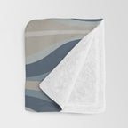 Mid Century Modern Hourglass Abstract Pattern in Neutral Blue Gray   Throw Blanket Gallery Image 3