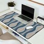 Mid Century Modern Hourglass Abstract Pattern in Neutral Blue Gray   Desk Mat Gallery Image 2