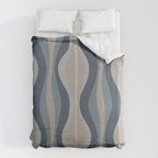 Mid Century Modern Hourglass Abstract Pattern in Neutral Blue Gray   Duvet Cover Gallery Image 6