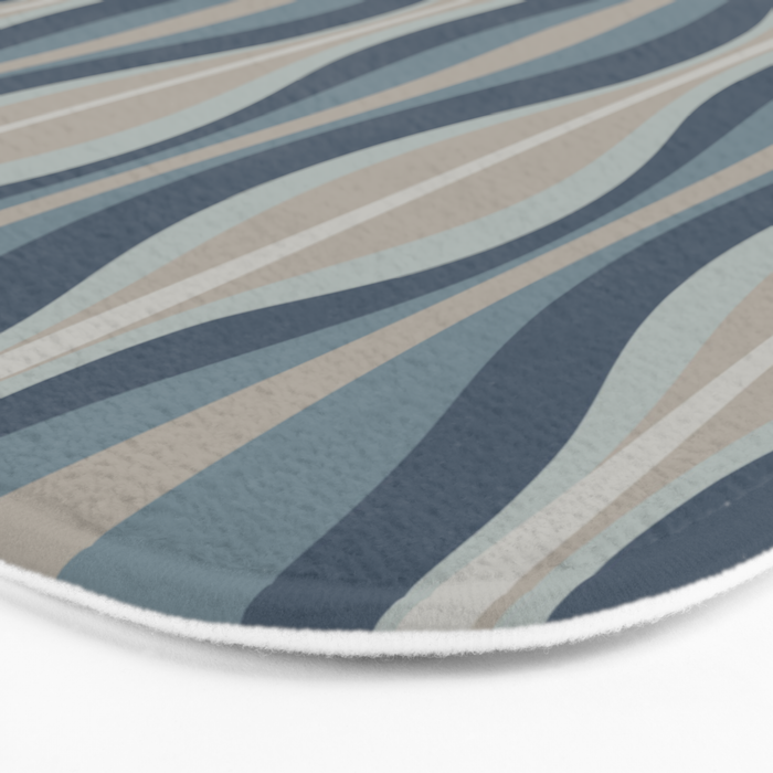Mid Century Modern Hourglass Abstract Pattern in Neutral Blue Gray   Bath Mat Gallery Image 3