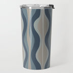 Mid Century Modern Hourglass Abstract Pattern in Neutral Blue Gray   Travel Mug Gallery Image 2