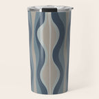 Mid Century Modern Hourglass Abstract Pattern in Neutral Blue Gray   Travel Mug Gallery Image 1