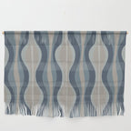 Mid Century Modern Hourglass Abstract Pattern in Neutral Blue Gray   Wall Hanging Gallery Image 1