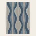 Mid Century Modern Hourglass Abstract Pattern in Neutral Blue Gray   Poster Gallery Image 4