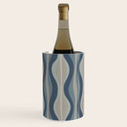 Mid Century Modern Hourglass Abstract Pattern in Neutral Blue Gray   Wine Chiller Gallery Image 3