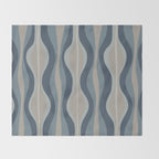 Mid Century Modern Hourglass Abstract Pattern in Neutral Blue Gray   Throw Blanket Gallery Image 2