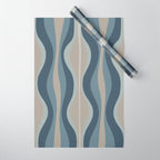 Mid Century Modern Hourglass Abstract Pattern in Neutral Blue Gray   Wrapping Paper Gallery Image 1