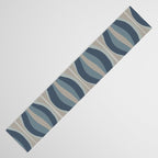 Mid Century Modern Hourglass Abstract Pattern in Neutral Blue Gray   Table Runner Gallery Image 3