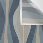 Mid Century Modern Hourglass Abstract Pattern in Neutral Blue Gray   Wall Tapestry Gallery Image 3
