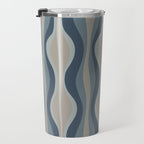 Mid Century Modern Hourglass Abstract Pattern in Neutral Blue Gray   Travel Mug Gallery Image 3