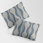 Mid Century Modern Hourglass Abstract Pattern in Neutral Blue Gray   Pillow Sham Gallery Image 3