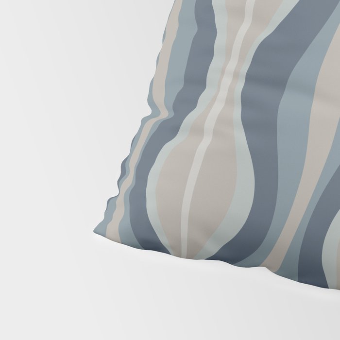 Mid Century Modern Hourglass Abstract Pattern in Neutral Blue Gray   Pillow Sham Gallery Image 4