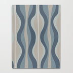 Mid Century Modern Hourglass Abstract Pattern in Neutral Blue Gray   Notebook Gallery Image 4
