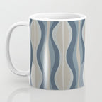 Mid Century Modern Hourglass Abstract Pattern in Neutral Blue Gray   Coffee Mug Gallery Image 3