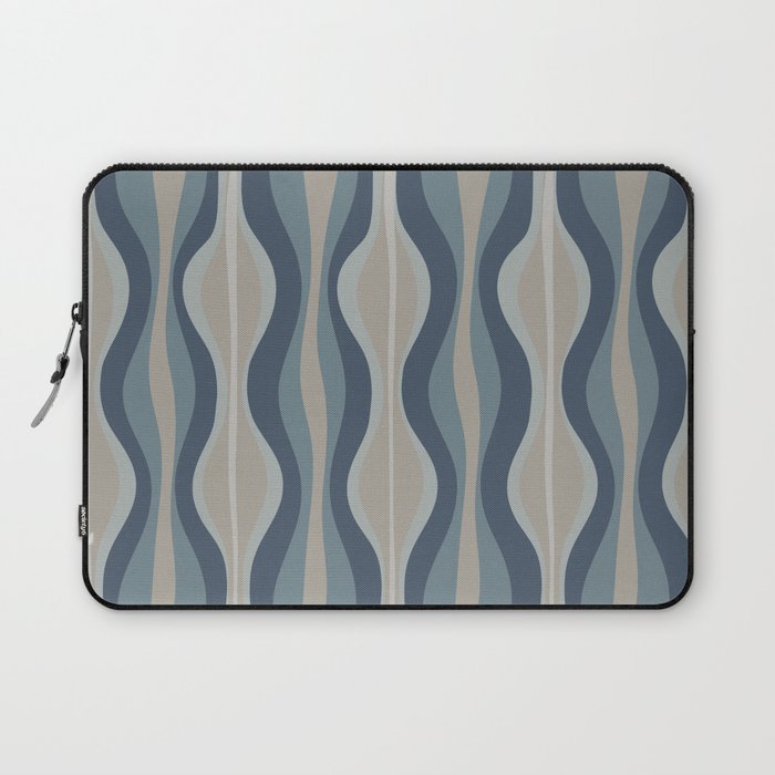 Mid Century Modern Hourglass Abstract Pattern in Neutral Blue Gray   Laptop Sleeve Gallery Image 1