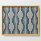 Mid Century Modern Hourglass Abstract Pattern in Neutral Blue Gray   Serving Tray Gallery Image 1