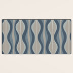 Mid Century Modern Hourglass Abstract Pattern in Neutral Blue Gray   Desk Mat Gallery Image 3