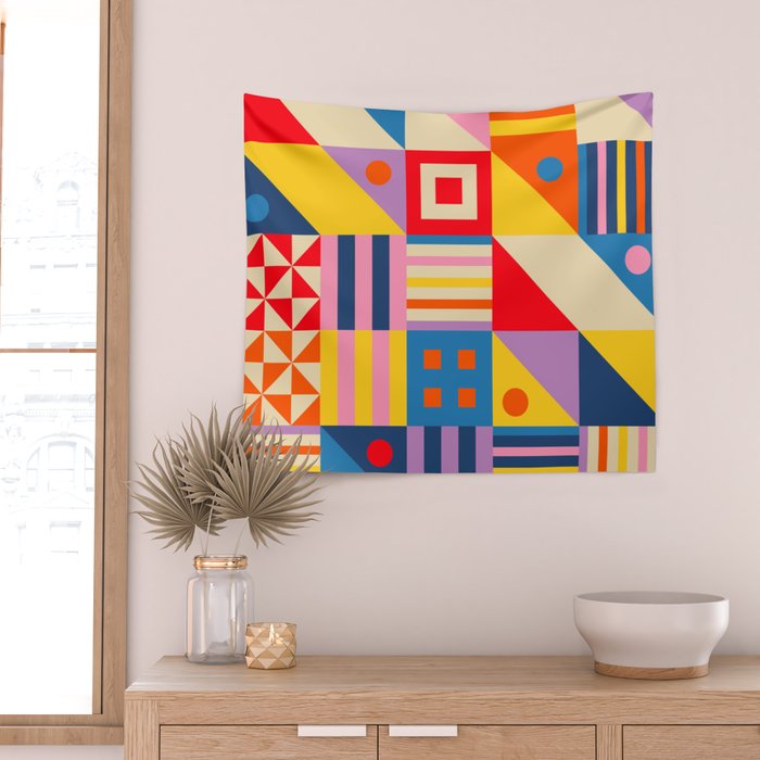 Colorful City Wall Tapestry Gallery Image 2