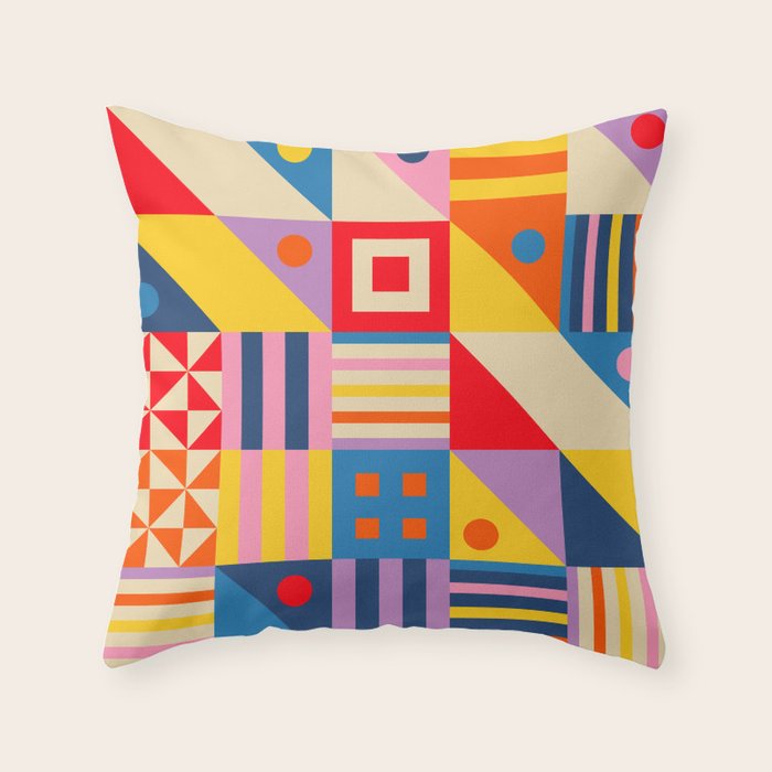 Colorful City Throw Pillow Gallery Image 1