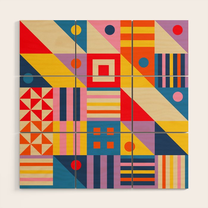 Colorful City Wood Wall Art Gallery Image 1