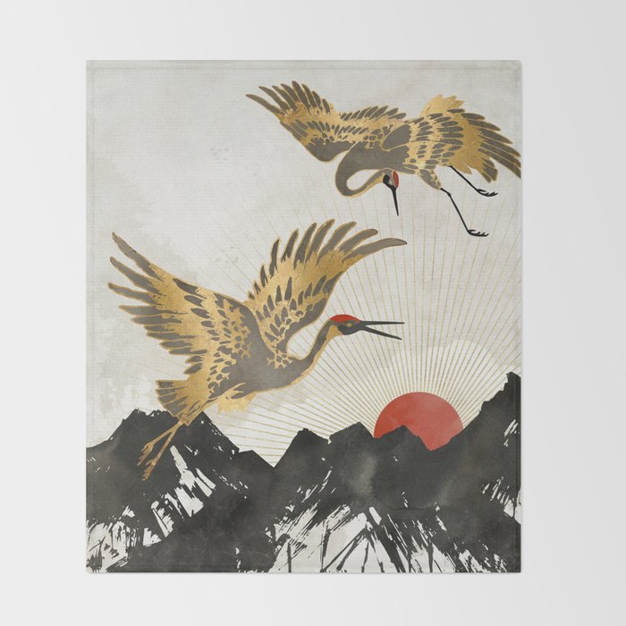 Elegant Flight II Throw Blanket Gallery Image 2