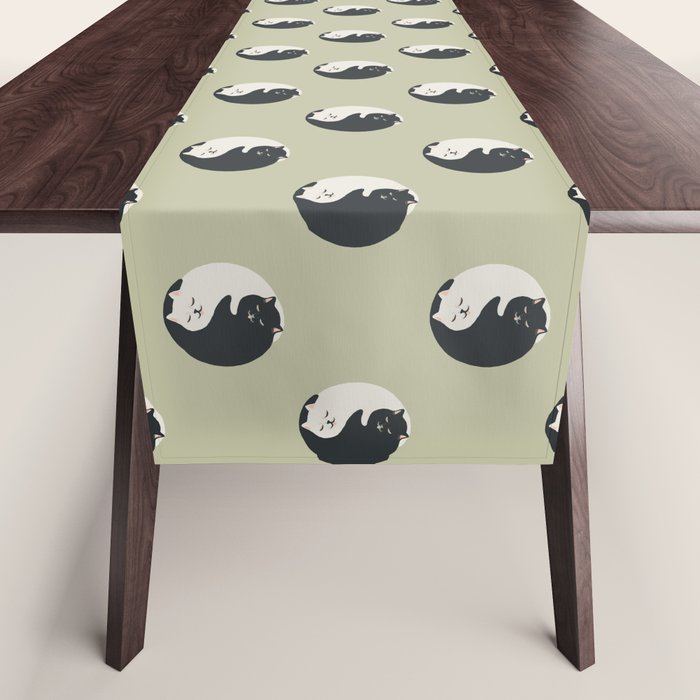 Hidden cat 26 yin yang hug Table Runner Gallery Image 1