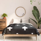 Swiss cross pattern white on black Comforter Gallery Image 3