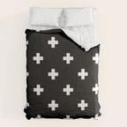 Swiss cross pattern white on black Comforter Gallery Image 6