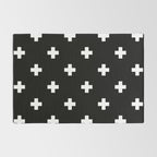 Swiss cross pattern white on black Rug Gallery Image 2