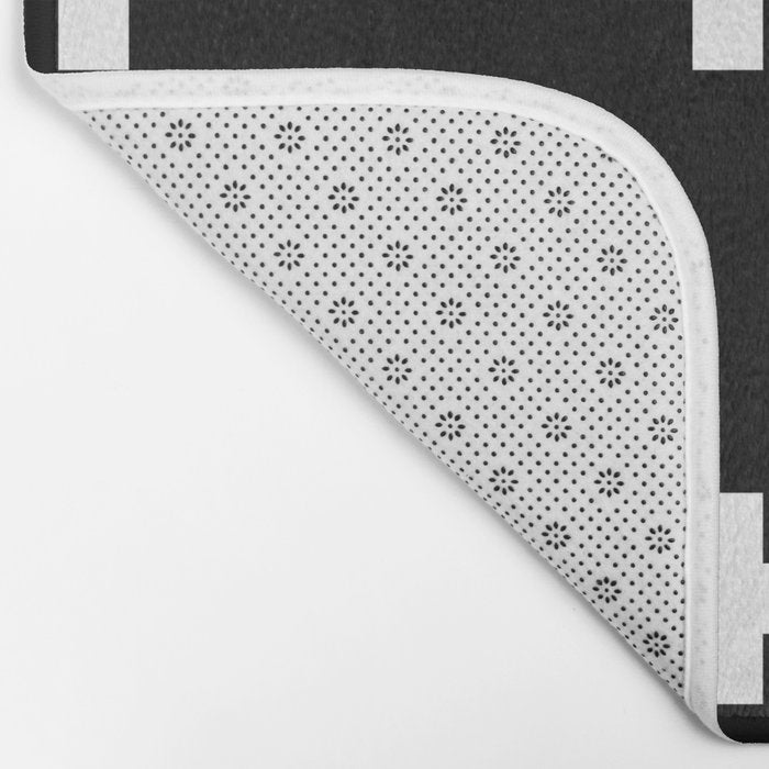 Swiss cross pattern white on black Bath Mat Gallery Image 2