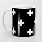 Swiss cross pattern white on black Coffee Mug Gallery Image 3