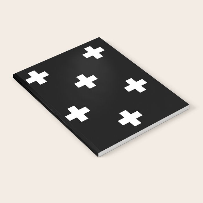 Swiss cross pattern white on black Notebook Gallery Image 2