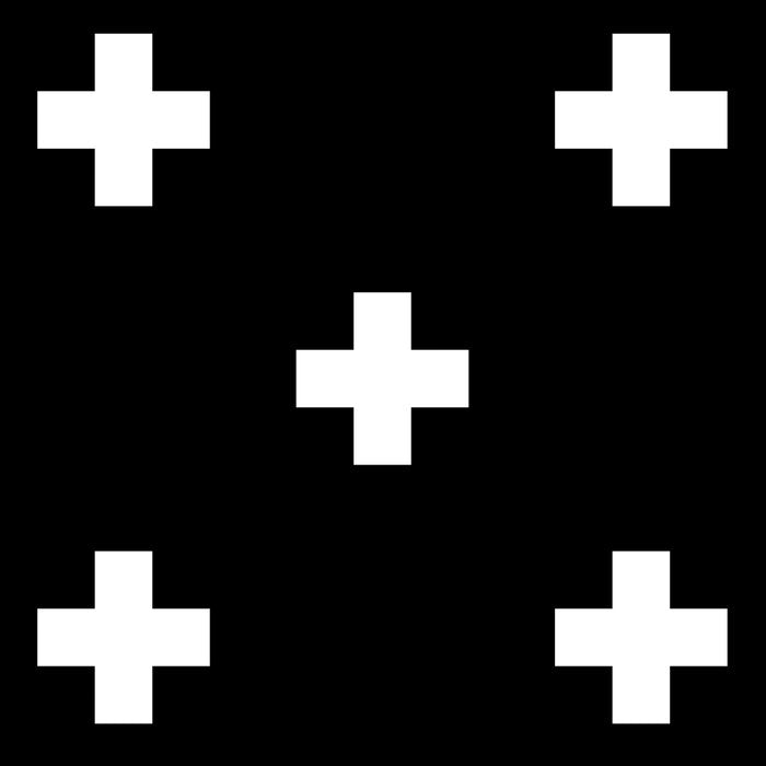 Swiss cross pattern white on black Coffee Mug Gallery Image 2