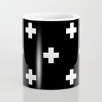 Swiss cross pattern white on black Coffee Mug Gallery Image 4