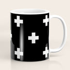 Swiss cross pattern white on black Coffee Mug Gallery Image 1