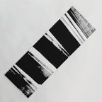 Stripes Black & White Minimalist Abstract Mid century Ink Art Dark Brush Strokes Yoga Mat Gallery Image 1