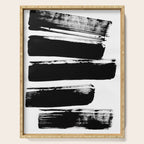 Stripes Black & White Minimalist Abstract Mid century Ink Art Dark Brush Strokes Serving Tray Gallery Image 1