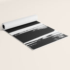 Stripes Black & White Minimalist Abstract Mid century Ink Art Dark Brush Strokes Yoga Mat Gallery Image 2