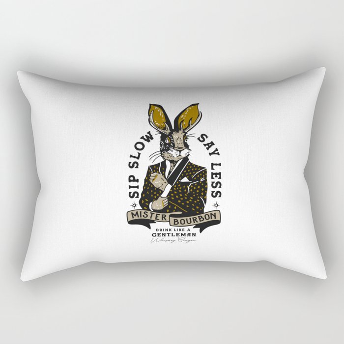 Mister Bourbon: Drink Like A Gentleman Jackalope Design Rectangular Pillow Gallery Image 1