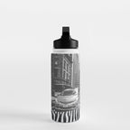 Zebra In The City - Black And White Photography Collage Water Bottle Gallery Image 3