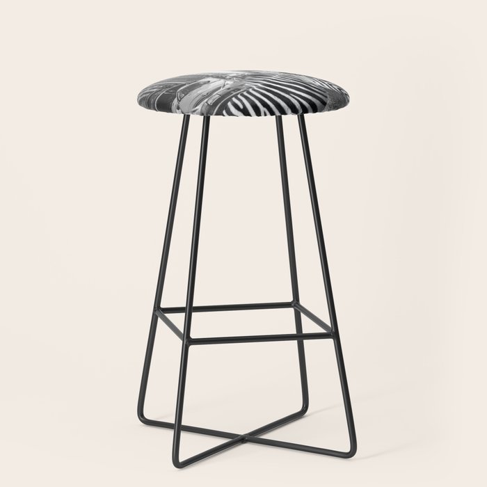 Zebra In The City - Black And White Photography Collage Stool Gallery Image 1