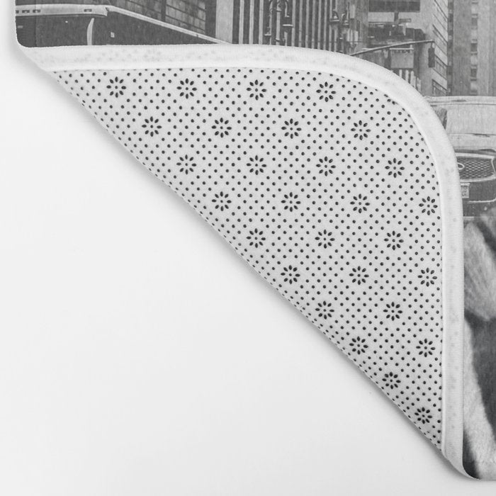 Zebra In The City - Black And White Photography Collage Bath Mat Gallery Image 2