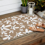 Quirky Florals in Mocha, Black and White Outdoor Rug Gallery Image 2