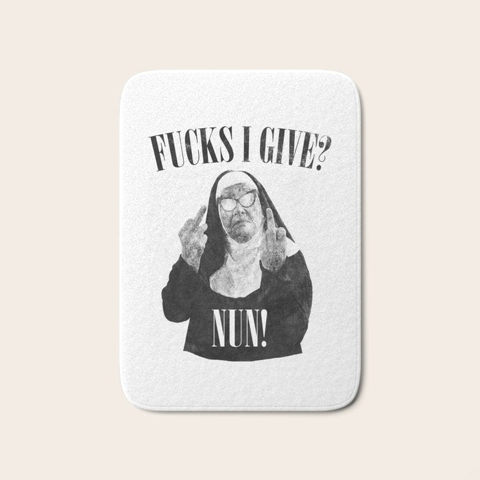 Funny Fucks I Give, Nun Saying Bath Mat Gallery Image 1