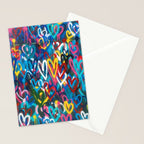 Graffiti Hearts Love (Color) Stationery Card Gallery Image 2