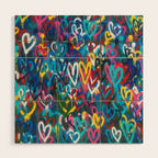 Graffiti Hearts Love (Color) Wood Wall Art Gallery Image 1